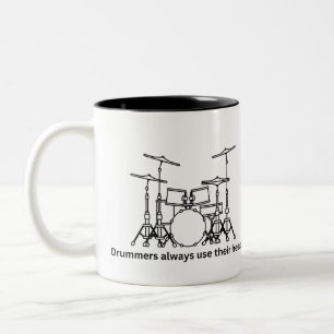 Drummers Use Their Heads Zweifarbige Tasse