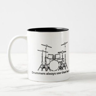 Drummers Use Their Heads Zweifarbige Tasse
