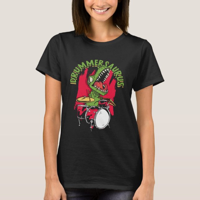 Drummersaurus  Musician s Music and Instruments Co T-Shirt (Vorderseite)