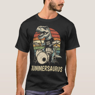 Drummersaurus T Rex Schlagzeug spielender Dinosaur T-Shirt