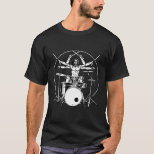 Drumming Drum Da Vinci Vitruvian Drummer T-Shirt