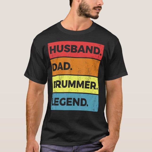 Drumming Drum Set Husband Vater für Drummer und Pe T-Shirt (Vorderseite)