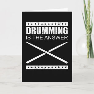 Drumming ist die Antwort   Drums Drummer Gift Karte