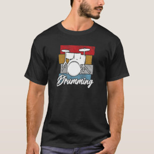 Drumming Retro Cool Drum Set Vintag Drummer T-Shirt