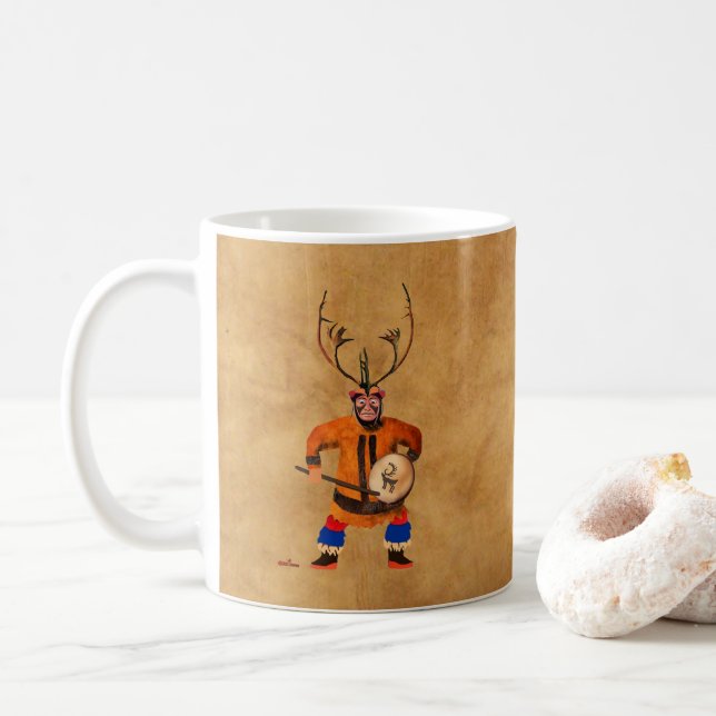 Drumming Shaman Kaffeetasse (Mit Donut)