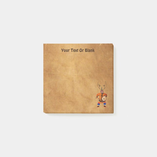 Drumming Shaman Post-it Klebezettel (Vorderseite)