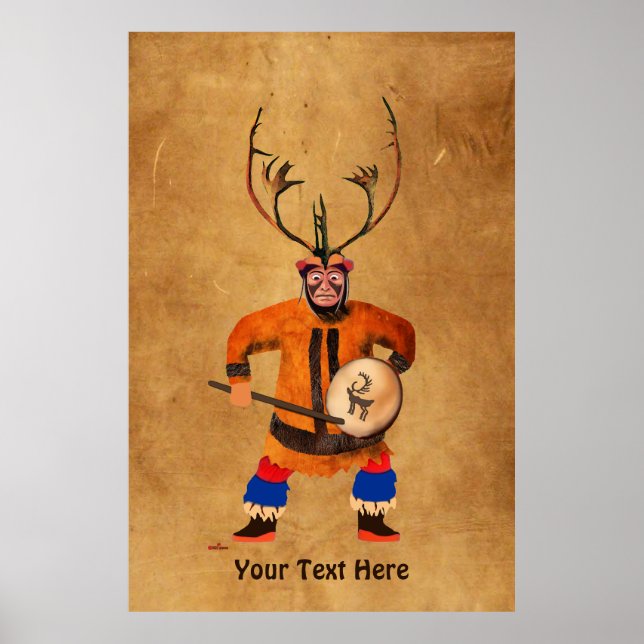 Drumming Shaman Poster (Vorne)