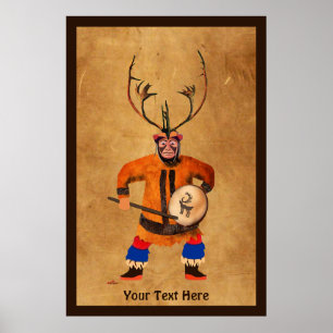 Drumming Shaman Poster