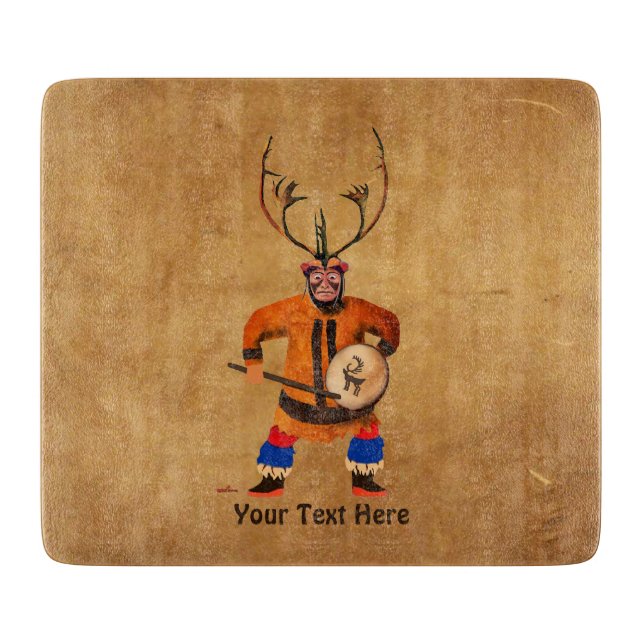 Drumming Shaman Schneidebrett (Vorderseite)