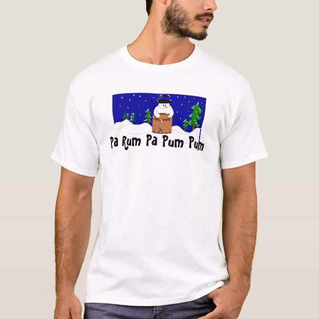 Drumming Snowman T-Shirt (Vorderseite)