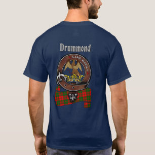 Drummond Clan Abzeichen & Tartan (hinten) T-Shirt