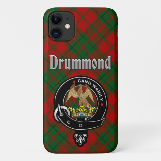 Drummond Clan Abzeichen & Tartan Phone Case (Rückseite)