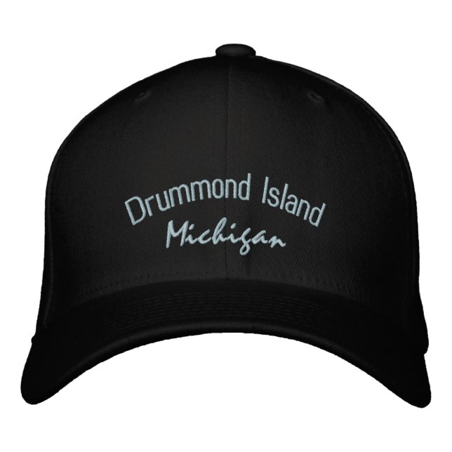 Drummond Island Michigan bestickt Hat Bestickte Baseballkappe (Vorderseite)