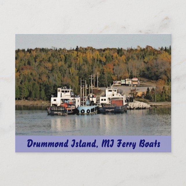 Drummond Island Michigan Ferry Boats Postkarte (Vorderseite)