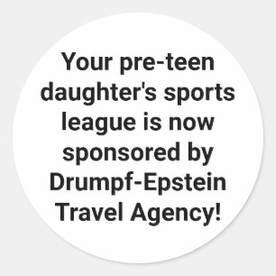 Drumpf-Epstein Reiseagentur Hankamer Artjunkhaus Runder Aufkleber