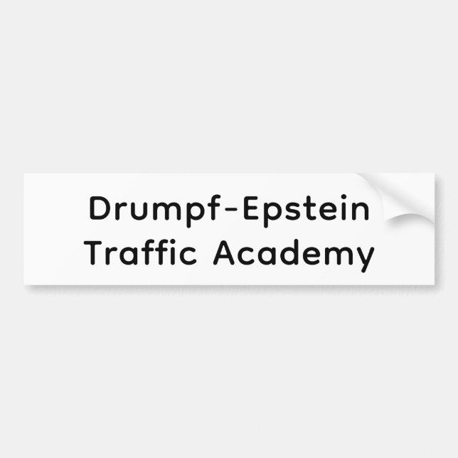 Drumpf-Epstein-Verkehrsschule Hankamer Artjunkhaus Autoaufkleber (Vorne)