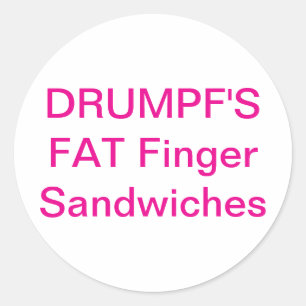 Drumpfs FAT Finger Sandwich Hankamer Artjunkhaus Runder Aufkleber