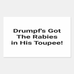 Drumpfs Got Comic "Rabies Hankamer Artjunkhaus" Rechteckiger Aufkleber
