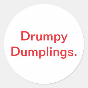 Drumpy Dumplings. Jeff Hankamer Artjunkhaus Comic Runder Aufkleber