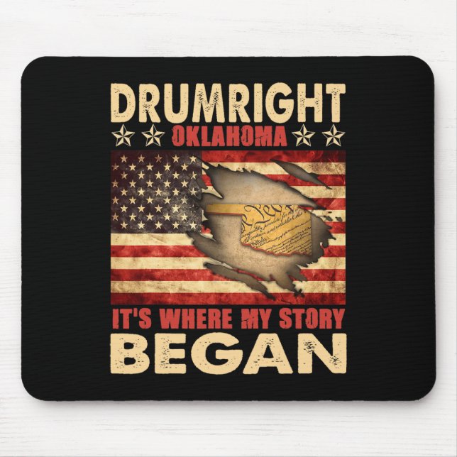 Drumright Oklahoma USA-Flagge 4. Juli  Mousepad (Vorne)
