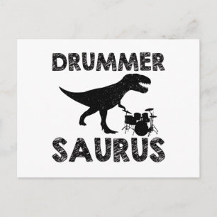 Drums Dinosaurier   Drummer Musician Geschenke Postkarte