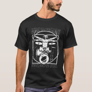 Drums Drum Player Da Vinci Drummer Vitruvian T-Shirt