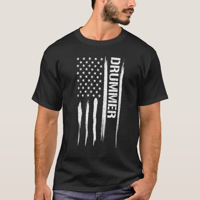 Drums Drummer - American Flag Sayings_1 T-Shirt (Vorderseite)