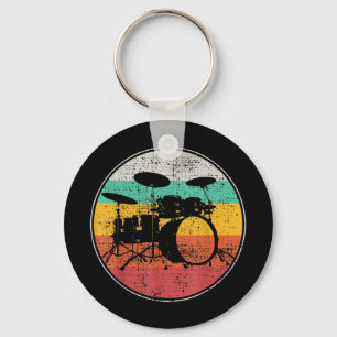 Drums Drummer Band Drumset Retro Vintag Schlüsselanhänger