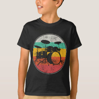 Drums Drummer Band Drumset Retro Vintag T-Shirt