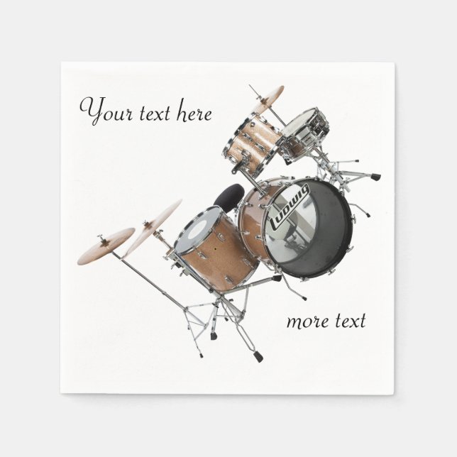 Drums Drummer Drum Set Band Musiker Serviette (Vorderseite)