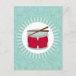Drums Fun Turquoise Swirl Music Postkarte