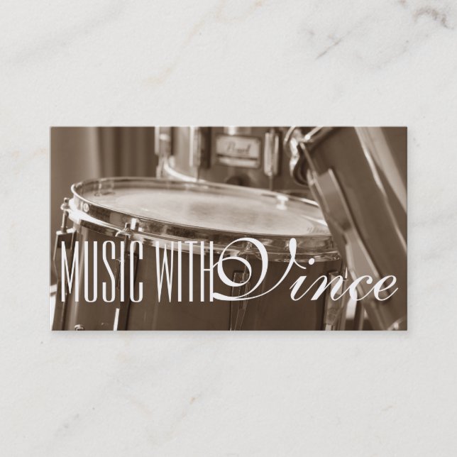 Drums Instructor Music Studio Business Card Visitenkarte (Vorderseite)