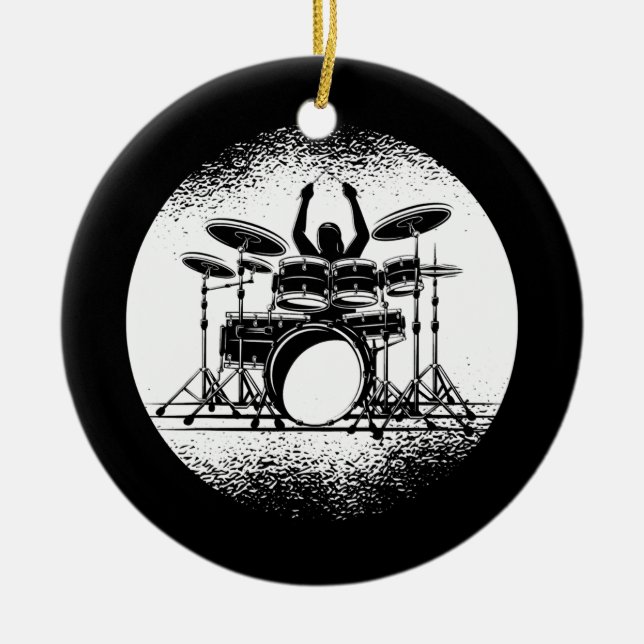 Drums Men Drum Kit Musikgeschenk Keramik Ornament (Vorne)