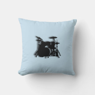 Drums Music Design Blau Kissen
