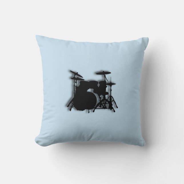 Drums Music Design Blau Kissen (Vorderseite)