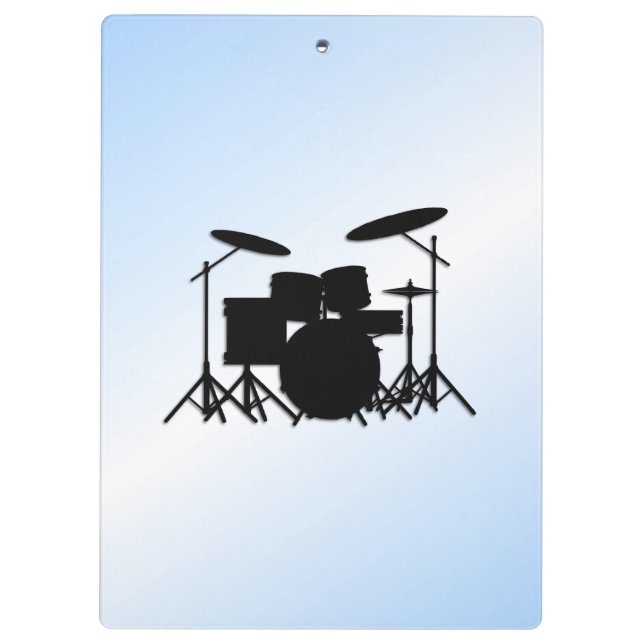 Drums Music Design Blau Klemmbrett (Rückseite)