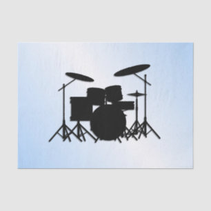 Drums Music Design Blau Seidenpapier