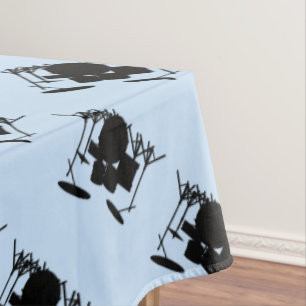 Drums Music Design Blau Tischdecke