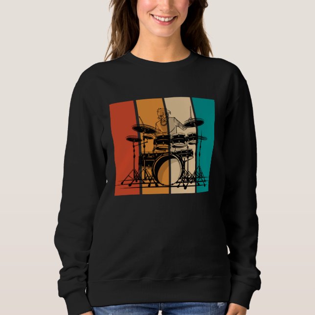 Drums Music Musical Instrument Musician Drummer Vi Sweatshirt (Vorderseite)