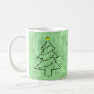 Drums Text Christmas Tree Kaffeetasse