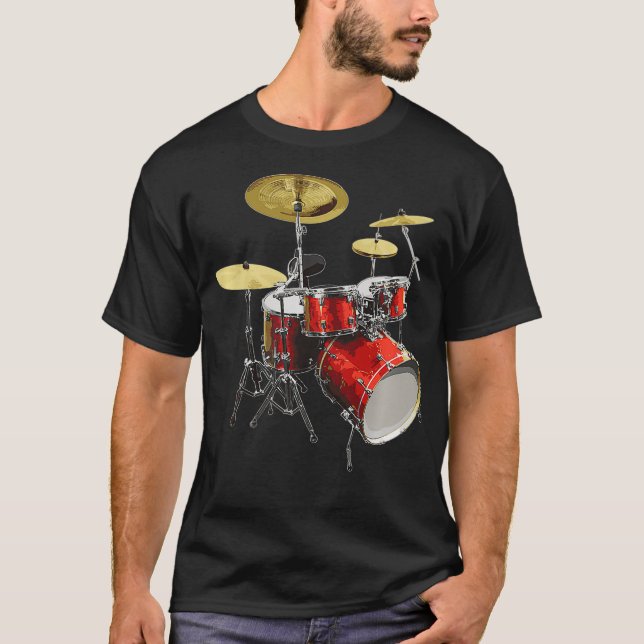 Drumset Design Music and Drums Premium T-Shirt (Vorderseite)