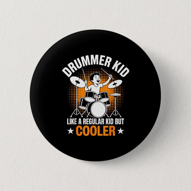 Drumset Drums Lover Percussionist Drummer Kid Drum Button (Vorderseite)