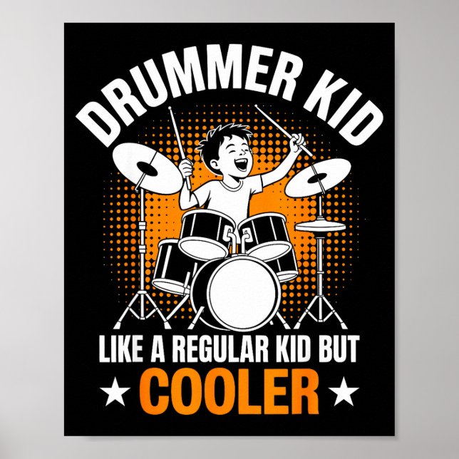 Drumset Drums Lover Percussionist Drummer Kid Drum Poster (Vorne)