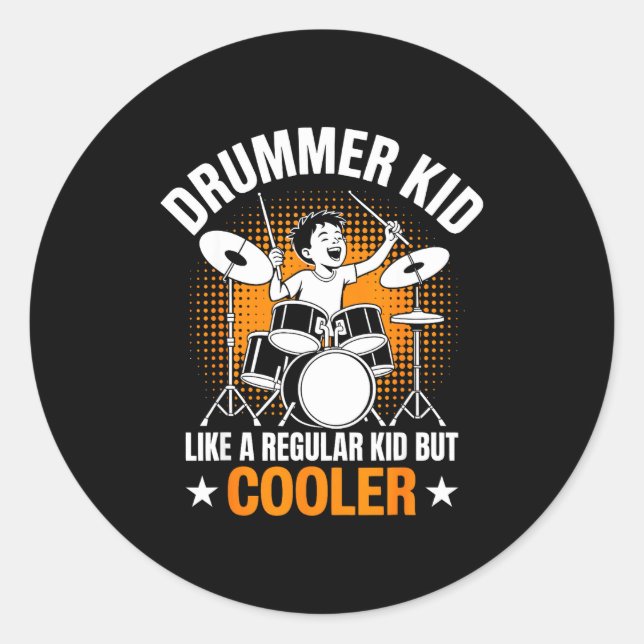 Drumset Drums Lover Percussionist Drummer Kid Drum Runder Aufkleber (Vorderseite)