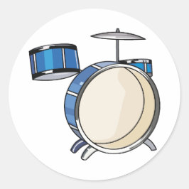 Drumset einfach drei Stück blue.png Runder Aufkleber