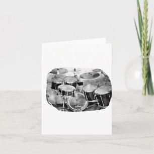 Drumset Schwarz-Weiß-Fotodesign Karte