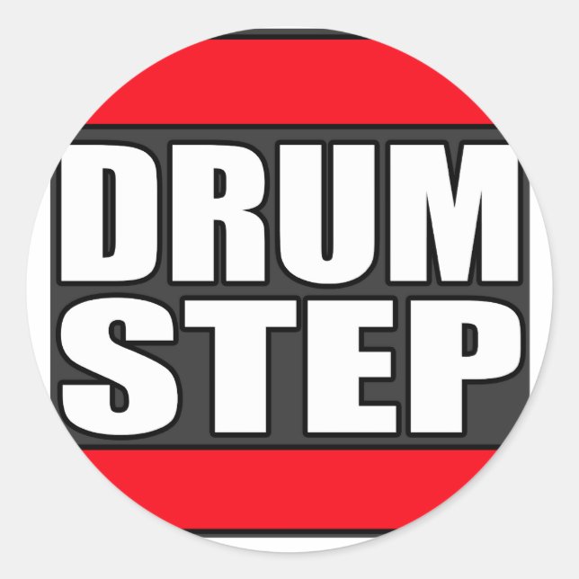 DRUMSTEP Drum and Bass and Dubstep Runder Aufkleber (Vorderseite)