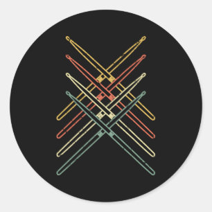 Drumsticks Drummer Drums Runder Aufkleber