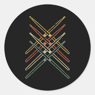 Drumsticks Drummer Drums Runder Aufkleber