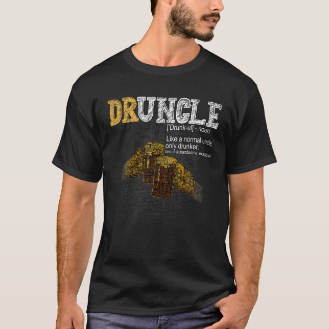 Druncle Dictionary Funny Drinken Bierwolke T-Shirt (Vorderseite)